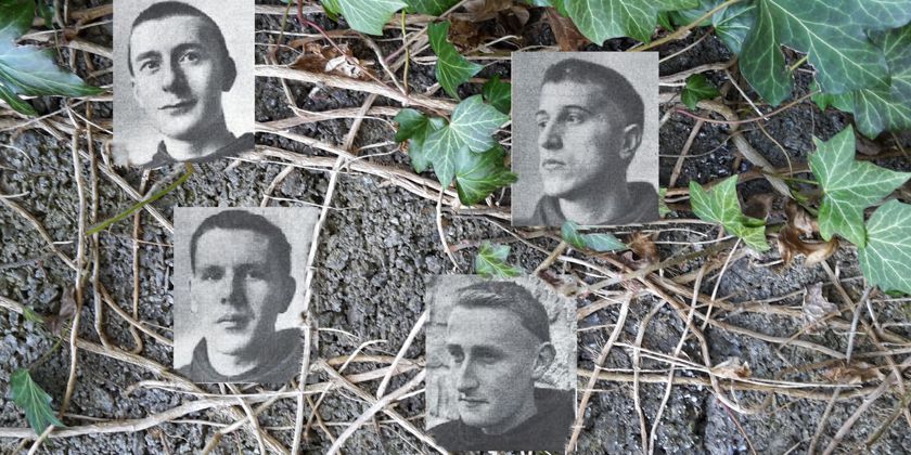 Fanden im Konzentrationslager den Tod; Die französichen Franziskaner Gerard Martin Cendrier, Louis Paraire, Xavier Boucher und Roger Le Ber.